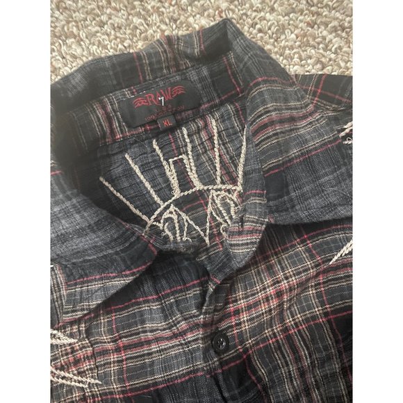Raw 7 Plaid Wresting WWE Button Down - Picture 2 of 3